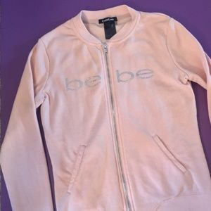 Bebe Pink Zip Sweater